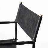 Mercana Direttore Dining Chair Black Leather | Black Metal
