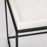 Mercana Nathan End/Side Table White Marble | Black Metal