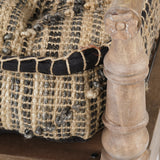 Mercana Fullerton Bench Patterned Jute | Brown Wood