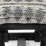 Mercana Denison Bench Woven Leather | Black Wood