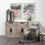 Mercana Braxton Sideboard Light Brown Wood | Black Metal