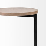 Mercana Ballatine Accent Table Brown Wood | Black Metal