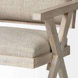 Mercana Topanga Dining Chair Cream Fabric | Blonde Wood