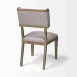 Mercana Tenton Dining Chair Gray Fabric | Brown Wood