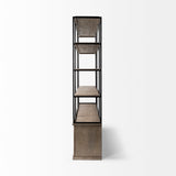 Mercana Braxton Shelving Unit Light Brown Wood | Black Metal | 82L