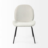 Mercana Inala Dining Chair White Fabric | Black Metal