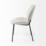 Mercana Inala Dining Chair White Fabric | Black Metal