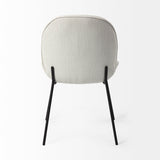 Mercana Inala Dining Chair White Fabric | Black Metal