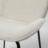 Mercana Inala Dining Chair White Fabric | Black Metal