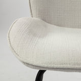 Mercana Inala Dining Chair White Fabric | Black Metal