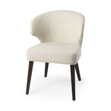 Mercana Niles Dining Chair Cream Fabric | Dark Brown Wood