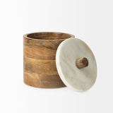 Mercana Sandook Jars Brown Wood | White Marble | 7H