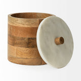 Mercana Sandook Jars Brown Wood | White Marble | 9H