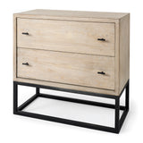 Mercana Ciara Accent Cabinet Beige Wood | Black Metal