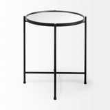 Mercana Samantha Accent Table Mirror | Black Metal | Small