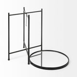 Mercana Samantha Accent Table Mirror | Black Metal | Small