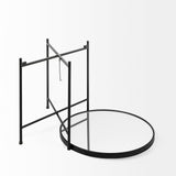 Mercana Samantha Accent Table Mirror | Black Metal | Large