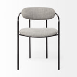 Mercana Parker Dining Chair Gray Fabric | Black Metal