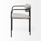 Mercana Parker Dining Chair Gray Fabric | Black Metal