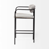 Mercana Parker Bar/Counter Stool Gray Fabric | Black Metal | Counter