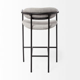 Mercana Parker Bar/Counter Stool Gray Fabric | Black Metal | Counter