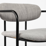 Mercana Parker Bar/Counter Stool Gray Fabric | Black Metal | Counter