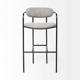 Mercana Parker Bar/Counter Stool Gray Fabric | Black Metal | Bar