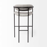 Mercana Parker Bar/Counter Stool Gray Fabric | Black Metal | Bar