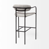 Mercana Parker Bar/Counter Stool Gray Fabric | Black Metal | Bar