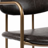 Mercana Parker Bar/Counter Stool Brown Faux Leather | Gold Metal | Counter