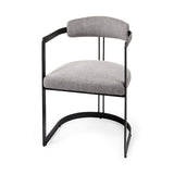 Mercana Hollyfield Dining Chair Gray Fabric | Black Metal