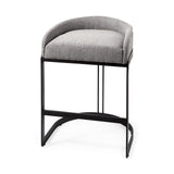 Mercana Hollyfield Bar/Counter Stool Gray Fabric | Gray Metal | Counter