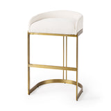 Mercana Hollyfield Bar/Counter Stool Cream Fabric | Gold Metal | Bar