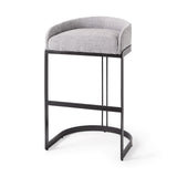 Mercana Hollyfield Bar/Counter Stool Gray Fabric | Gray Metal | Bar