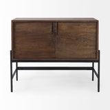 Mercana Glenn Accent Cabinet Brown Wood | Black Metal