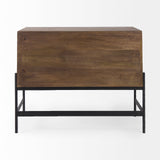 Mercana Glenn Accent Cabinet Brown Wood | Black Metal