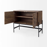 Mercana Glenn Accent Cabinet Brown Wood | Black Metal