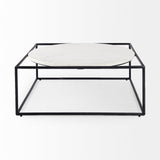 Mercana Austen Coffee Table White Marble | Black Metal