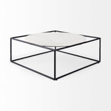 Mercana Austen Coffee Table White Marble | Black Metal