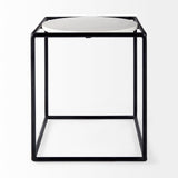 Mercana Austen End/Side Table White Marble | Black Metal