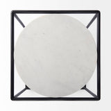 Mercana Austen End/Side Table White Marble | Black Metal