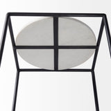 Mercana Austen End/Side Table White Marble | Black Metal