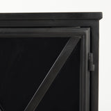 Mercana Poppy Accent Cabinet Black Metal | Glass