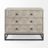 Mercana Genevieve Accent Cabinet Brown Wood | Black Metal