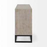 Mercana Genevieve Accent Cabinet Brown Wood | Black Metal