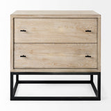 Mercana Ciara Accent Cabinet Beige Wood | Black Metal