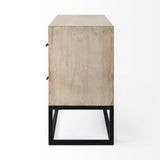 Mercana Ciara Accent Cabinet Beige Wood | Black Metal