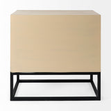 Mercana Ciara Accent Cabinet Beige Wood | Black Metal