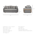 Mercana Roy Sofa Castlerock Gray Fabric | Brown Wood