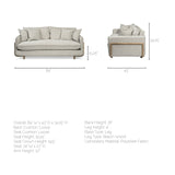 Mercana Roy Sofa Frost Gray Fabric | Brown Wood